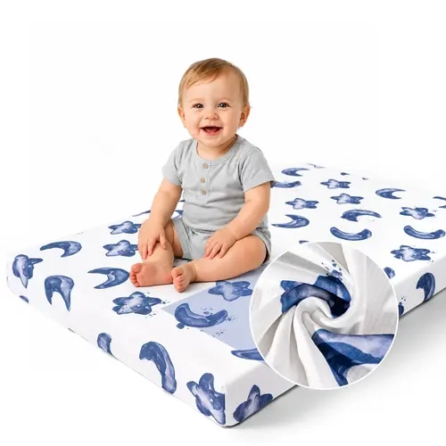 Primlect Mini Crib & Playpen Mattress - 38"x26"x3" Compact Rectangular, Waterproof Surface, Removable Machine-Washable Cover, Breathable Cooling Fabric, Firm Foam Support for Babies, Machine Washable Babymat