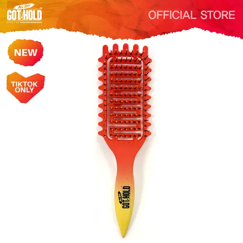 Curl Defining Brush for Curly Hair, Vented Detangling Hair Brush for Wet and Dry Styling, Curved Brush for Shaping and Smoothing Curl Clumps, Lightweight Hair Brush （Beige）, Curl Routine, Wash Day