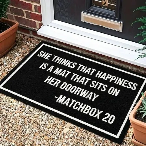 summerwins Letter Print 1-Piece PVC Material Welcome Door Mat - Non-Slip Rubber Back Indoor Outdoor Entryway Mat for Home Decoration, Entryways Use