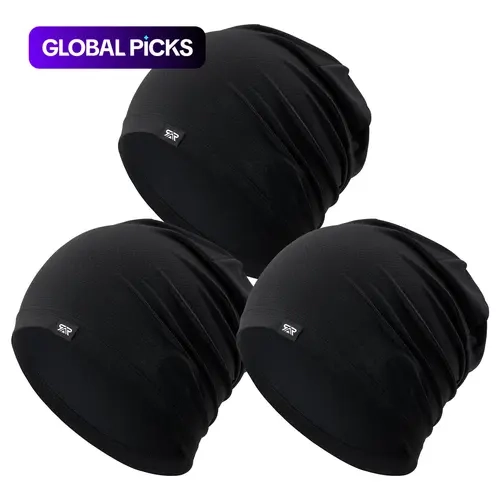 SHINEMEOTH 3 Pcs Cooling Skull Cap for Men & Women, Lightweight Breathable Beanie Hat, Sweat-Wicking Thin Quick-Dry Running Cap for Cycling, Moisture-Wicking Headwear #GLOBAL PICKS