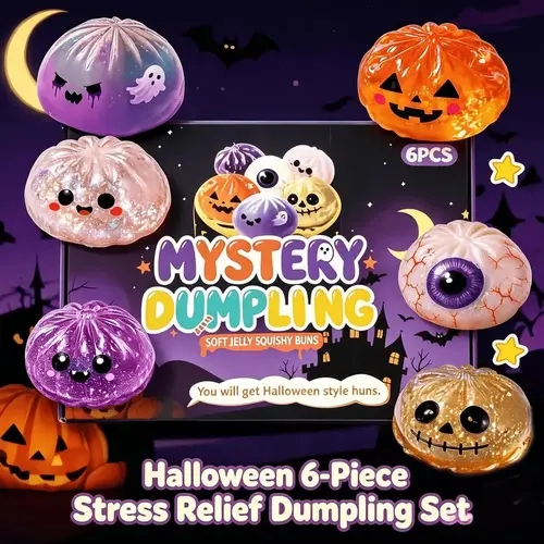 Halloween Dumpling Squishy Stress Toy - Soft Slow-Rising Unisex Relaxation Aid, Multi-Style Cute Kawaii Festive Party Supply & Cake Decoration Gift for Friends