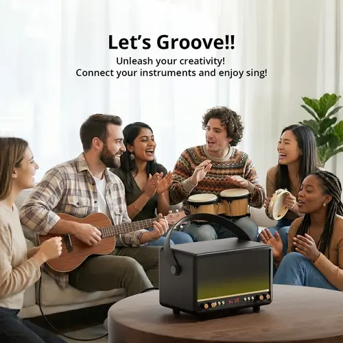 Bluetooth Home Speaker - Loud Stereo Sound with Bass and Treble Controls | Plug-in Powered | type-c Input