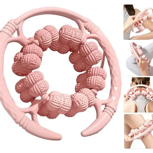 Deep Tissue Leg Massager Roller with 32 Nodes - Ring-Shape Thigh Master, Portable Pain Relief Tool for Muscle Recovery, Workout Soreness Relief for Men & Women (Sports & Outdoor Balance Training Equipment)