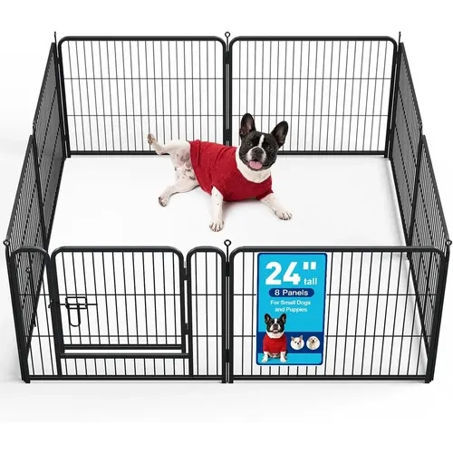 【Heavy Duty】 Dog Playpen 6/8/12/16 Panels Metal Pet Playpen, Outdoor Indoor Dog Exercise Barrier Fence, 24/32/40/47 inch