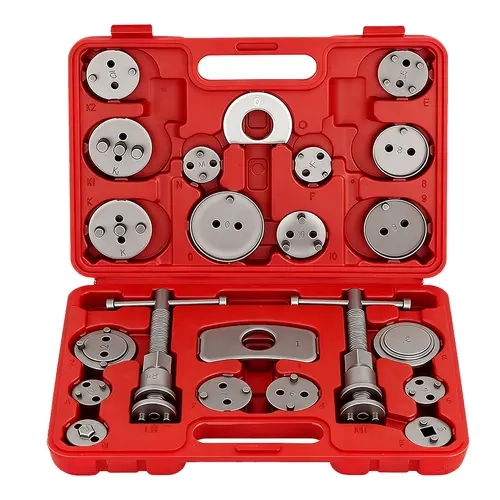 22pc Brake Caliper Compression Tool Set, Heavy Duty Brake Piston Compressor Tool and Wind Back Tool Kit for Brake Pad Replacement, Universal Disc Brake Caliper Tool Set with Red Case