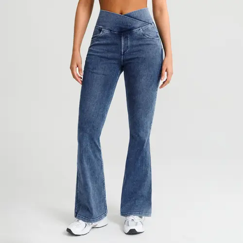 BRXL 【Discount for live】Women's High-Waisted Crossover Jeggings - Stretchy Denim Bottoms, Back Pockets, V-Cross Waist for Tummy Control, Fitted Flawless Fit, Boosts Confidence, Curves-Flattering Basic -BRXL-1