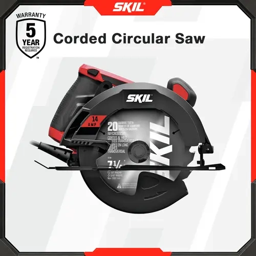 SKIL 14-Amp Motor 7-1/4-Inch Circular Saw, Power Tools Wood Cutter with 15% Weight Reduction for Cutting Wood