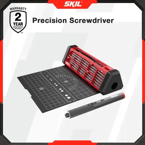 SKIL New Arrival Precision Electric Screwdriver with Torque Dual Function, Rechargeable Batteries for Work in Tight Spots, Bits Set