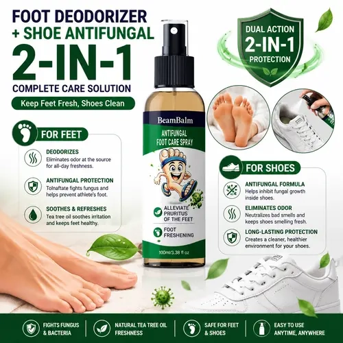 【2-in-1】 Tolnaftate Antifungal Foot Spray with Tea Tree Oil - Lightweight Solution for Freshening, Odor Control, Daily Feet & Shoes Care,sohochic