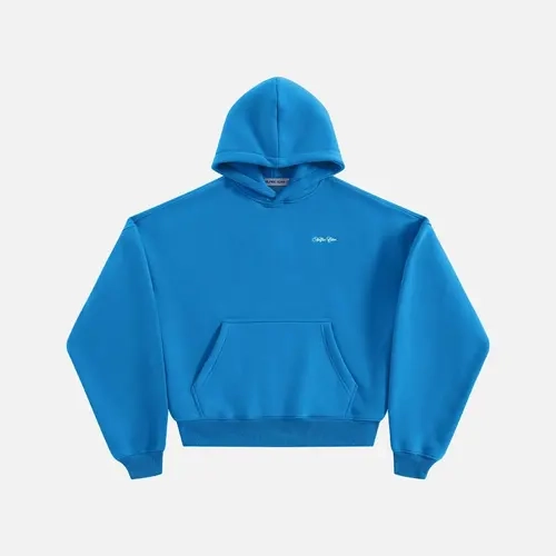 Aelfric Eden Men's Vintage Cotton Script Baggy Cropped Hoodie - Vintage Clothing, Classic Hooded Design, Ribbed Cuffs, Ribbed Hem, Kangaroo Pocket, Soft Fabric, Minimalist Unisex Streetwear Basic Top, Solid Plain, Script Logo,sohochic