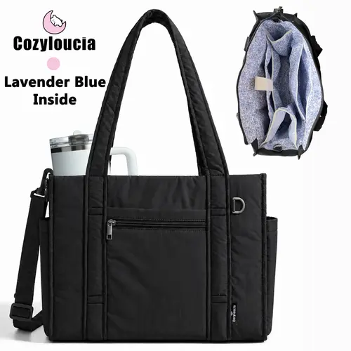 Cozyloucia Floral Boxy Tote Bag for Women Crossbody Bag with Zipper ,Handle Bag for Work College Travel Ultra Lightweight Multi-pocket Design Fallfashion TikTokShopBackToSchool  sohochic