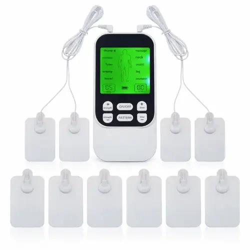 Rechargeable Dual-Channel TENS Massage Device, 10 Massage Modes, 30-Level Intensity, 10 Pads Electric Pulse Massager, Portable Back Massager for Neck Leg Pain Relief, Ideal Gifts for Boyfriend