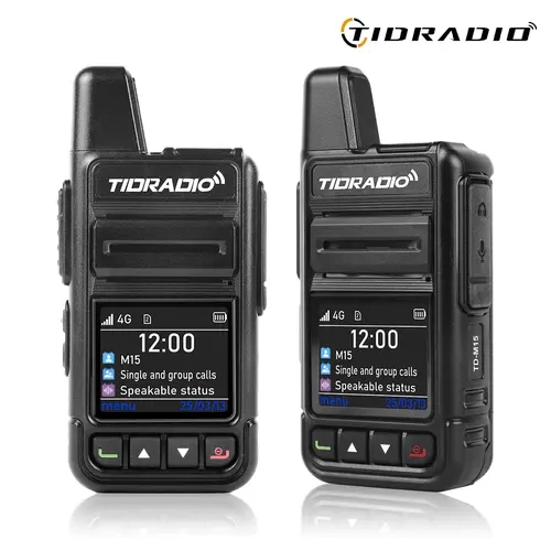 TIDRADIO Lifetime Free M15 4G POC Walkie Talkies 5000-mile Long Range, 3000 mAh Battery (72 Hours Runtime), AES256 Encryption, PTT Function for Teams, Outdoor Activities, Logistics,sohochic