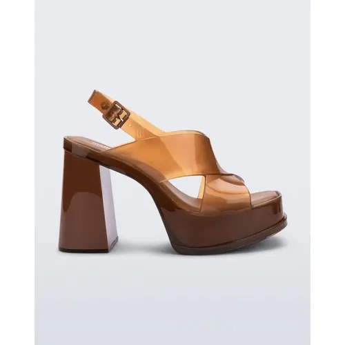 Melissa Women's Dressy Platform Sandals - Open Toe Sky-High Platform Elevator Dance Heels with Ankle Strap, Flexible Uppers for Dancing