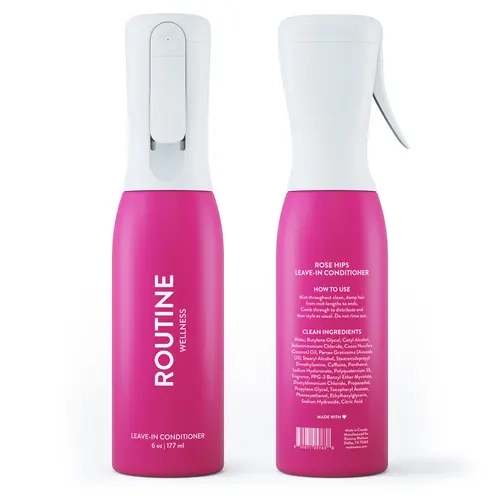 Routine Wellness Leave In Conditioner Spray for Women, Lightweight Hair Detangler Spray, Frizz Control, Moisturizing Hair Care for Dry Damaged Hair, Softness, Smoothness and Shine, 6 oz