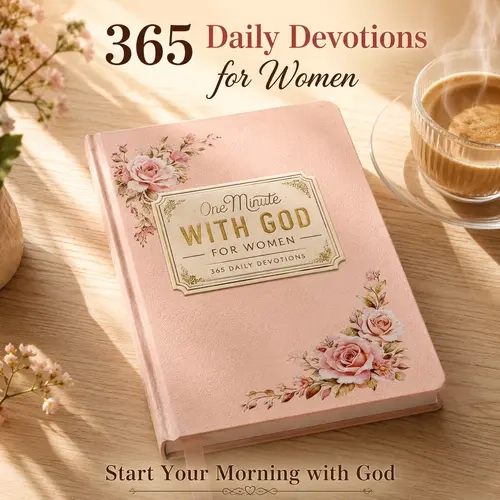 Women's 365-Day Devotional Journal - 1 Minute with God Portable Daily Reflection Notebook, Self-Improvement Office Stationery, Ideal Gift for Christmas-Mother's Day Holidays Birthdays New Year