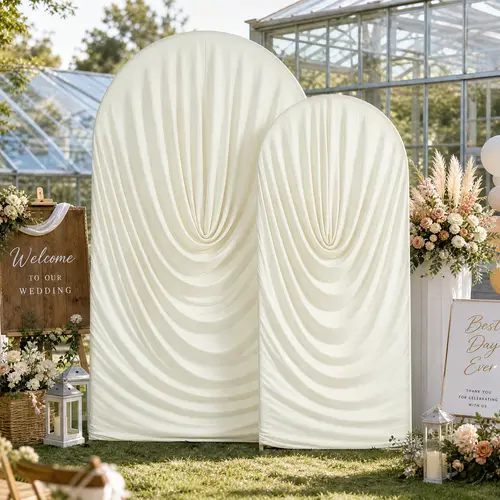 Draped Arch Backdrop Cover, Stretchy Fabric Cover for Wedding Arch, Balloon Arch & Photo Backdrop Decoration, Elegant Draping Curtain for Birthday, Graduation, Baby Shower & Party Decor (Arch Stand Not Included),sohochic
