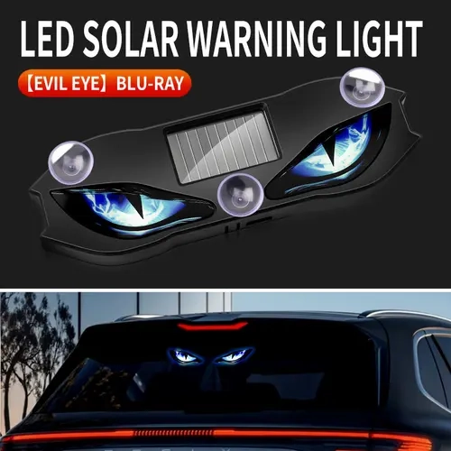 Demon Eye LED Atmosphere Light - Wireless Dynamic RGB Lamp with Easy Suction Mount, Solar & Type-C Rechargeable for Bold Look on Cars, Auto Accessories