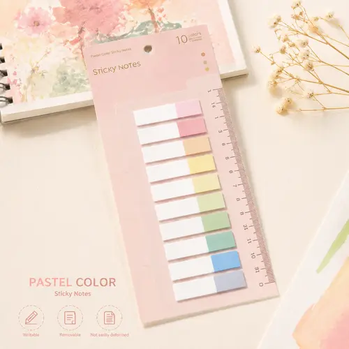 Morandi Pastel Writable Sticky Tabs Sticky Notes Set - Office Tape Flags for Index Marking, Artists/Planners Organization, Back to School Study Supplies, Writable Tabs