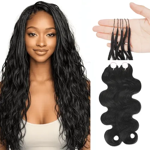 [Cheapest] Mamushow Feather Body Wave Crochet Human Hair Bundles for Miracle Knots Human Hair Pre-Separated 50g/Pack Reusable Invisible 100% Virgin Human Hair Crochet Extensions Natural Black