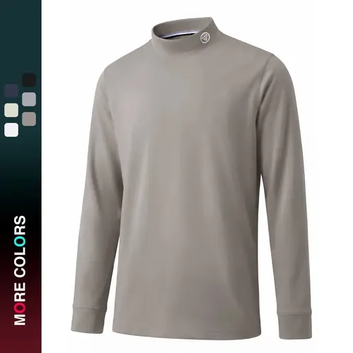 MAELREG Mens Long Sleeve Shirts for Men Heather Basic Thermal Undershirt Sweaters Long Sleeve Mock Neck Golf Tops