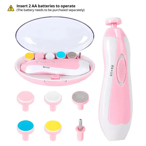Cochildor 6-in-1 Electric Baby Nail File & Polisher Kit, Compact Set for Safe Newborn Grooming, Essential Newborn Baby Stuff (Sohochic Collection)