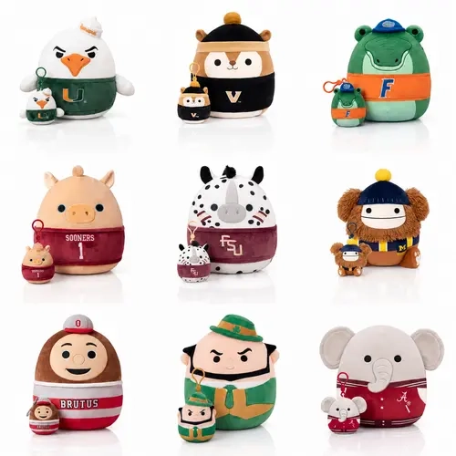 Squish My School Squishmallows College Mascot Plush Bundle - 12-Inch Plush & 3.5-Inch Clip