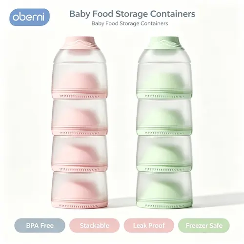 Oberni 4-Layer Stackable Formula Dispenser, Leakproof Plastic Container and Canister, Compact Bottle Storage Organizer for Baby Travel, BPA-Free,sohochic