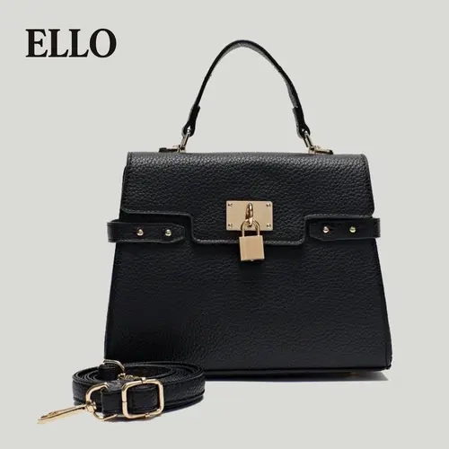 Baby b Women’s Multi-Color Elegant Textured Zipper Shoulder Bag – Structured Vegan Leather Top Handle Purse with Gold Lock Closure, Adjustable Strap, and Spacious Capacity for Everyday Use