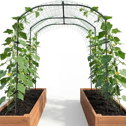DoCred Tall Metal Frame Garden Arch Trellis - 87''H x 75''L Arched Shape Large Size Single Unit, Easy-to-Install Outdoor Yard Plant Support for Climbing Vines, Vegetables, Fruits, Flowers