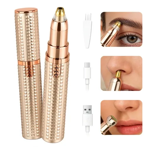 Cotsoco 3-in-1 Electric Facial & Eyebrow Hair Trimmer - Hair Remover with 3 Replacement Heads, Pain-Free Trim, USB Recharge, Hold Vertical for Face Area, Perfect Women's Summervibes Gift
