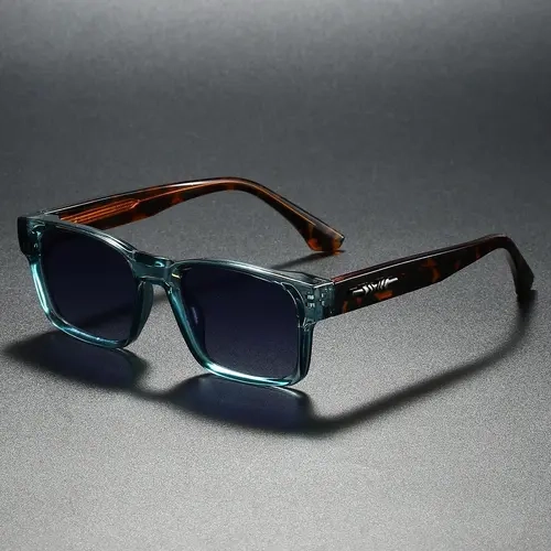 XUH Retro UV400 Sunglasses for Women - Thick Square Transparent Frames, Tortoiseshell Temples, Nylon TR90 Unisex Fashion Eyewear for Daily Wear, Driving, Thick Frames