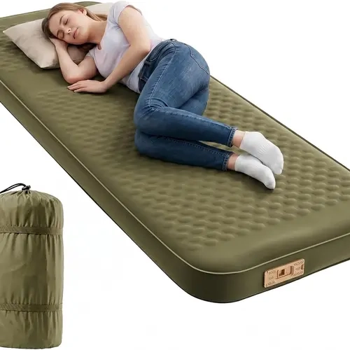 Docred Sleeping Pad for Camping, Memory Foam Camping Mattress Pad, 4" Thick Self Inflating Sleeping Pad with Built-in Pump, 4 Season Inflatable Sleeping Pad for Camping Cot, Tent & Car