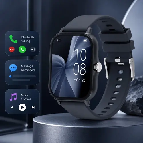 1.83" Digital Smart Watch with Wireless Calling, Fitness Tracker, Message Reminder, Music Control, Compatible with iPhone & Android, Perfect Gift, Smartwatch with Calls