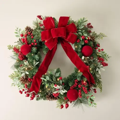 Home Reflections 26" Lit Berry Wreath