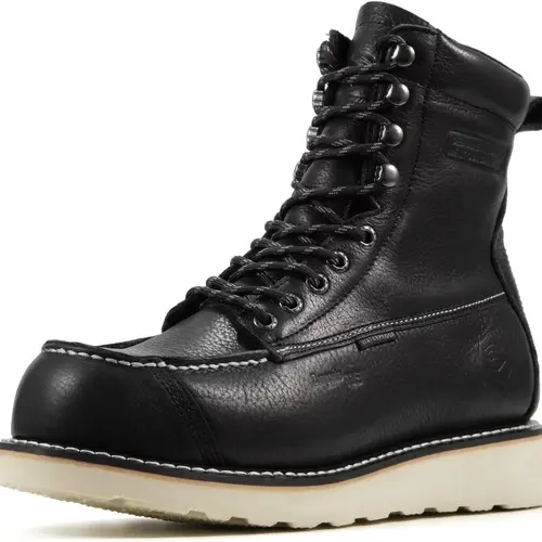 SUREWAY Mens 8" Heavy Duty Waterproof Work Boots for Men - Composite Toe,EH Construction Industrial Safety Leather Boots,GoodyearWelt,Lace Up Wedge Moc Toe,Oil/Slip Resistant Comfortable Outsole