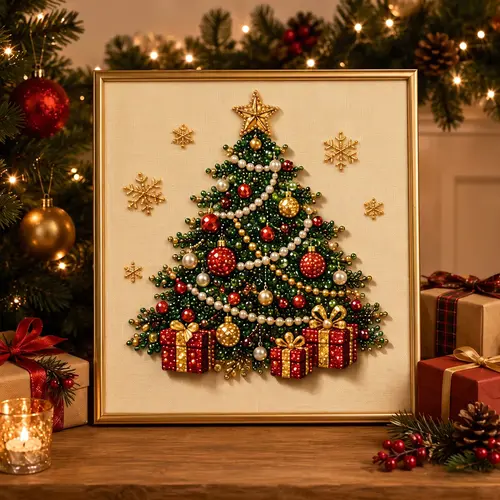 Christmas-Halloween Themed Pearl Diamond Painting DIY Making Kit, Warm Cute 3D DIY Craft Supplies, Beginner-Friendly Home Decor Wall Art, Seasonal Party Gift, Beginners,sohochic