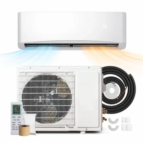MANASTIN 12,000 BTU Mini Split Air Conditioner & Heater, AHRI-Certified, 17 SEER2 Inverter System, Covers Up to 750 Sq. Ft., Complete Installation Kit Included