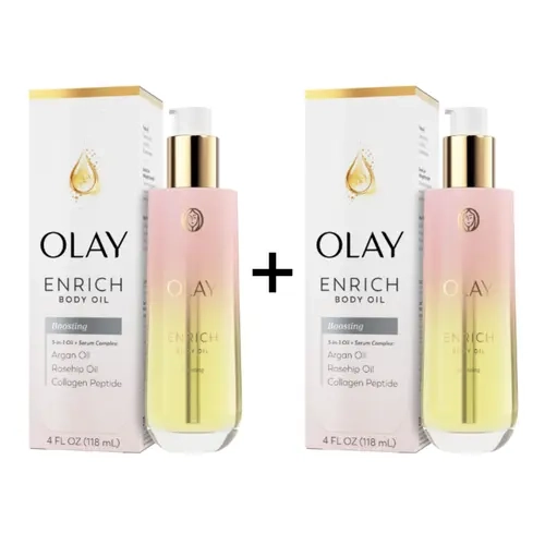 OLAY Enrich Glow 2-Pack 8 fl oz Serum-Infused Nourishing Argan Oil, Perfume Body Oil for Massage-On Bath & Body Care Beauty & Personal Care Product