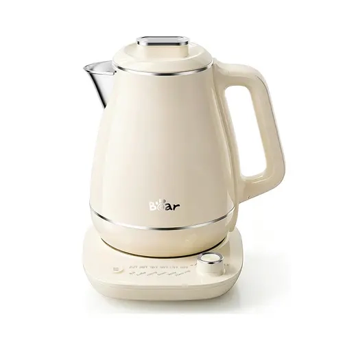 Bear 1.5L 304 Stainless Steel Electric Kettle - 1500W Fast Boiling Kitchen Appliance, Double Wall Cool Touch, Automatic Shut-Off, Boil-Dry Protection, Cream, US Plug,sohochic