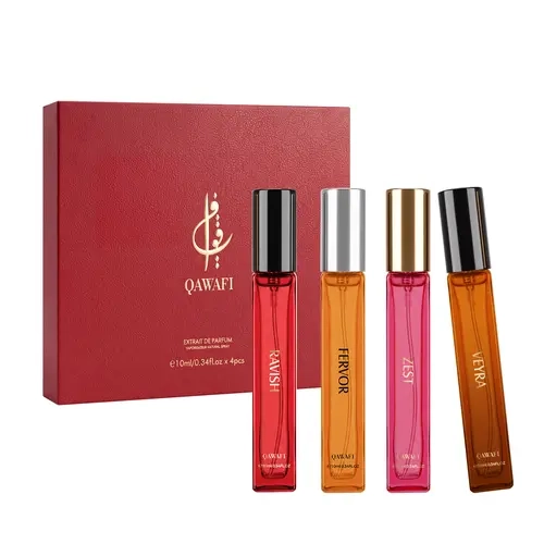 QAWAFI Women's Perfume Signature Gift Set | Amber,Passionfruit,Spiced Vanilla & Raspberry | Extrait De Parfum 4x10ml | 8H+ Long Lasting | Date Night,Daily Wear & Party