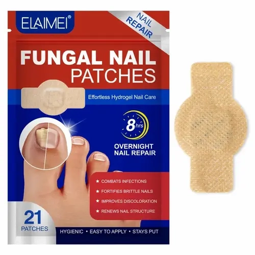 Fungal Nail Patches 21 Pcs, Nighttime Nail Patches, Overnight Toe Nail Treatments for Damaged Nails Foot Nails Repair Care
