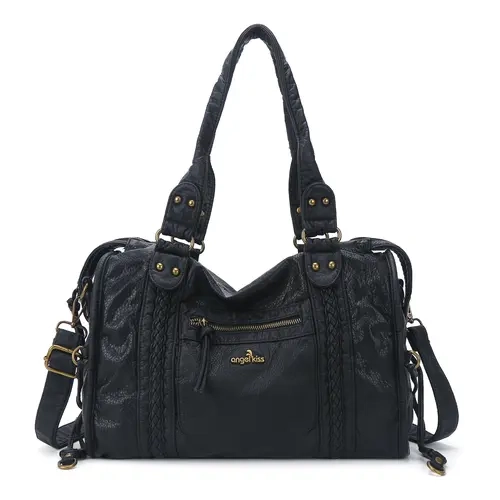 Angel Kiss Women's Vegan Leather Hobo Bag - Large 15.3"x6.6"x11.4" Satchel Tote Shoulder Bag, Angel Kiss Bag tiktokshopbacktoschool