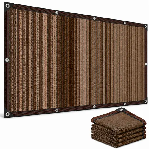Brown Heavy Duty Mesh Canopy - 90% UV Resistant Rectangular Multi-Size Net with Reinforced Eyelets, Easy Setup Pergola Shade Cover (3.3×9.8FT/6.6×9.8FT/9.8×14.8FT) for Patio, Garden