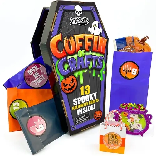 Coffin Of Crafts Halloween Advent Calendar 2026 - Halloween Crafts for Kids | 13 Spooky Crafts - Halloween Diamond Art Décor Craft Kit for Boys and Girls