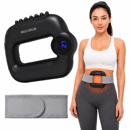 Medcursor 2026 New Cordless Vibrating Fascia Ring Massager - 1500mAh Rechargeable Button Control Adjustable Belt, Portable Full-Body Back Massager for Home/Gym Muscle Therapy, Lymphatic Drainage Products, 5 Intensities, 3 Modes, ABS Plastic, Lightwe