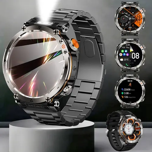 Men's Multifunctional Fitness Tracker Watch - Male Wear Sports Tracking Smartwatch with LED Lights, Bluetooth Call, Message Reminders, 100+ Sports Modes, Weather, Stopwatch, Timer, iPhone/Android Compatible,sohochic