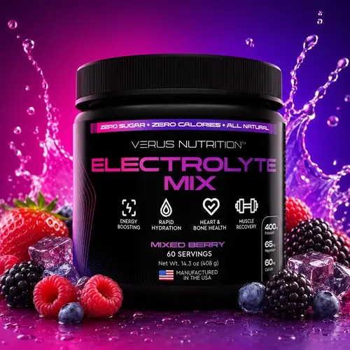 Electrolyte Powder - Mixed Berry - 60 Servings - 0 Calorie | Sugar Free Electrolytes for Keto & Vegan | Natural Mineral Hydrating Ingredient Electrolyte Mix
