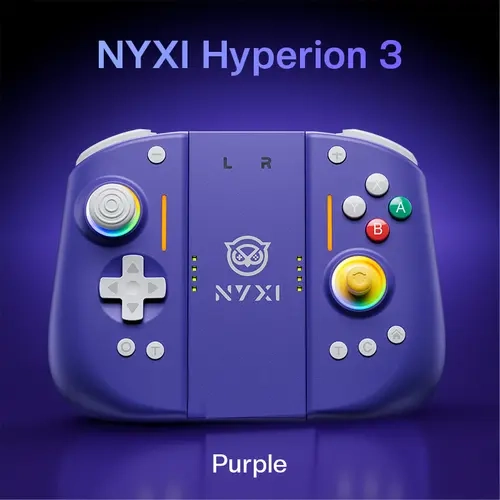 NYXI Hyperion 3 Switch 2 Handheld Joypad Controller - Purple Magnetic Third-Party Wireless Console Accessory, Hall Effect Joystick, 9-Axis Gyro, Full Mechanical Buttons, Dual Back Buttons, Adjustable Vibration,sohochic