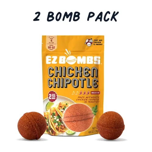 EZ BOMBS Chicken Chipotle Bombs 2 Bombs Per Pack – Authentic Mexican Tinga-Style Seasoning Spice Bomb for Chicken Tacos